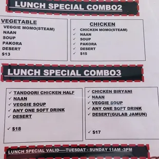 lunch special combo