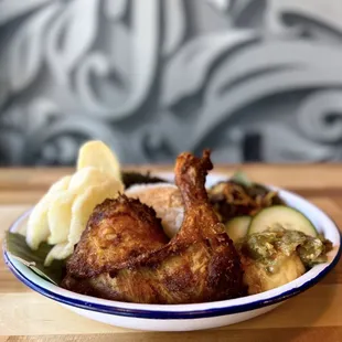 Delicious Turmeric Fried Chicken (part of padang combo)!