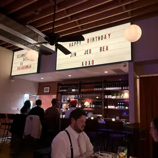 They put my name up for my birthday