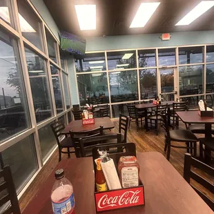 Dining area with The LSU game on!