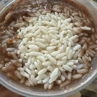 Red Beans and rice no seasoning are meat.
