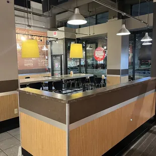 the inside of a restaurant