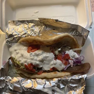 Hot Gyro Sandwich
