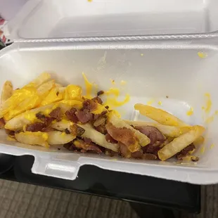 Loaded fries: At first I thought they were someone's leftovers!