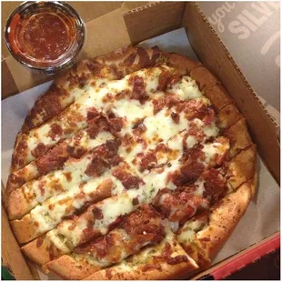 a pizza in a pizza box