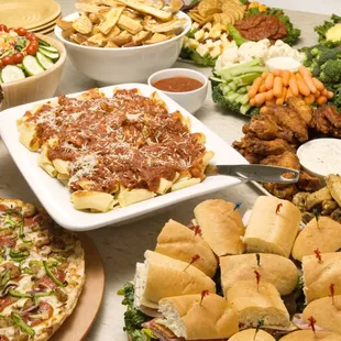 a table full of food