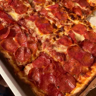 Belly buster pepperoni pizza! Yum