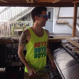 Sunday Funday on the patio! sexy bartender!