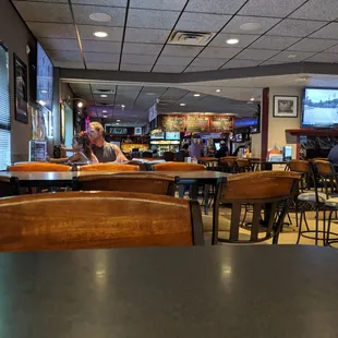 View of the bar and part of the parking area.