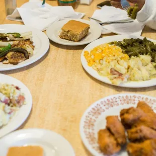 a table full of food