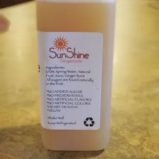 Ingredients for Gingerade