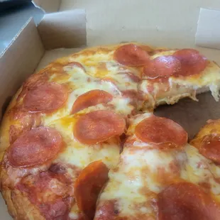 Pepperoni  small pizza.... $9.00 , delicious