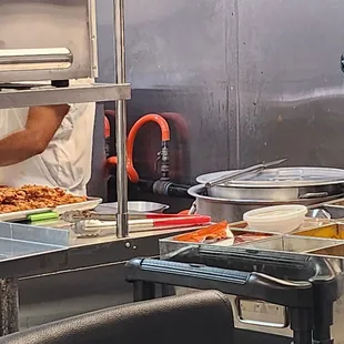 a man preparing food