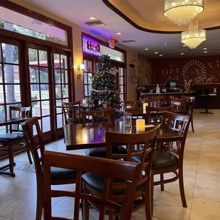 the dining area of the restaurant