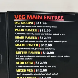 Veg Menu
