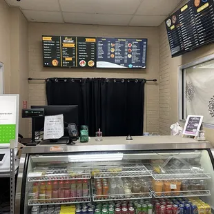 Counter with self service kiosk