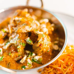 Chicken Korma. Mild, creamy cashew curry.