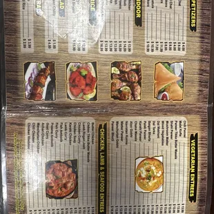 the menu