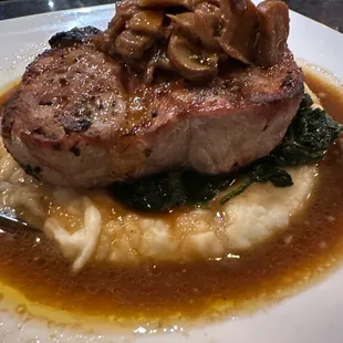Pork chop with Marsala sauce...excellent!