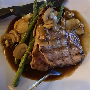 Pork Masala over mashed w/asparagus... AMAZING