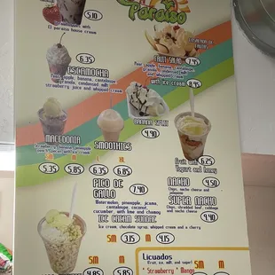 a menu for a restaurant