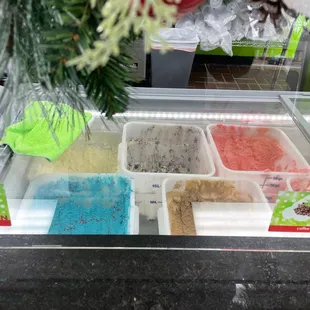 various flavors of ice cream