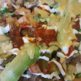 Carne Asada Nachos they fry there chips..