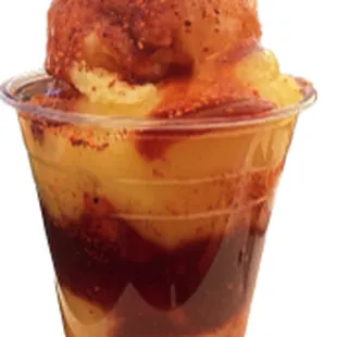 a dessert in a plastic cup