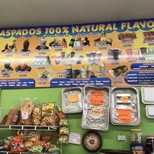 a display of various foods