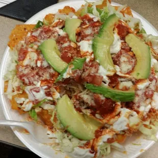 a plate of nachos