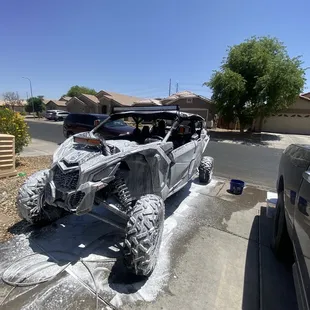 a car being washed