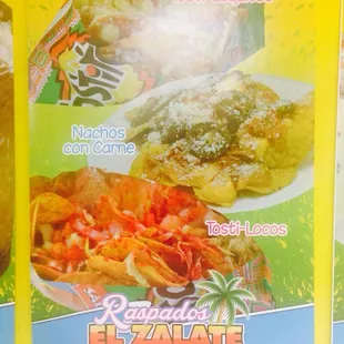 a menu for a mexican restaurant