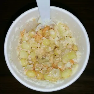 Corn on a cob in a cup w/out creme, mayo, and broth - Elote en vaso (pedido sin caldo, crema y mayonesa)