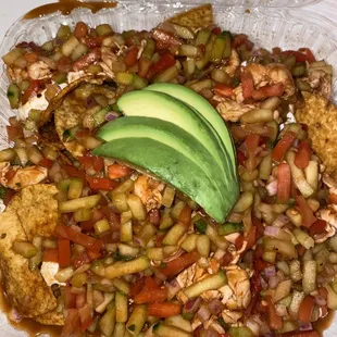 an avocado and beans dish