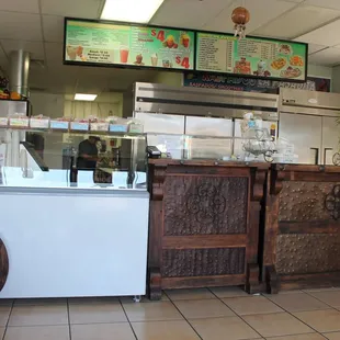 a restaurant counter