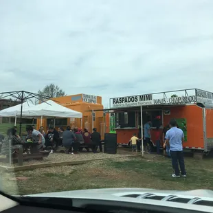 They added another truck next to the original one to cater to the large crowds