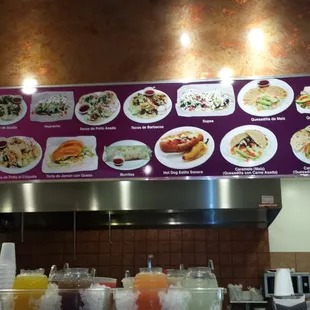 Picture Menu of some food items.