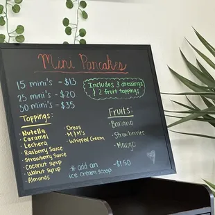 a menu on a chalkboard