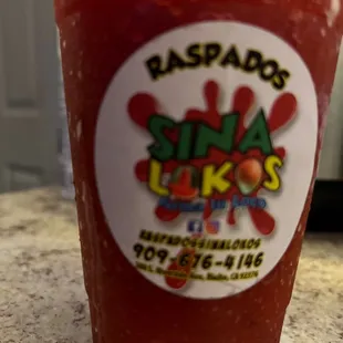 a cup of raspados