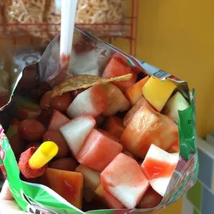 Tosti locos, I ask for the cueritos on the side. Super yummy and fully loaded