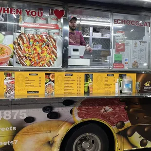 a food truck with food on it