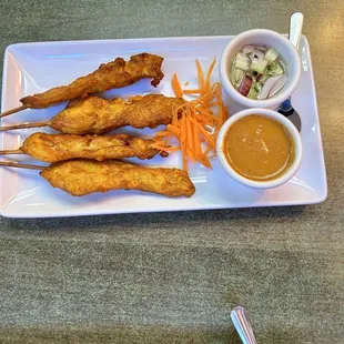 Some chicken on a stick