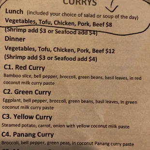 menu
