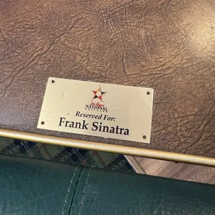 Frank Sinatra seat at bar baby