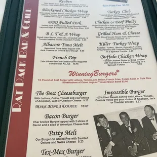 Menu as of 7/16/22