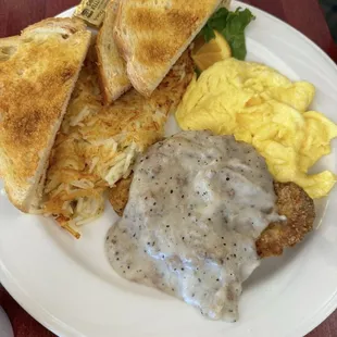 Chicken fried steak, sooo good!!