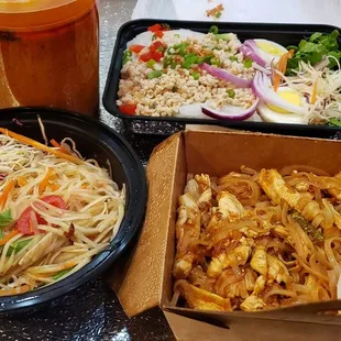 Tom Yum Soup, Som Tum Lao Salad, Pad Thai Noodle