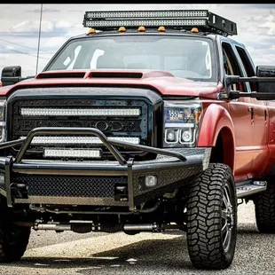 CUSTOMIZED F350 FULL COLOR CHANGE VAMPIRE RED WRAP WITH LOTS OF OTHER UPGRADES JUST LOOK
