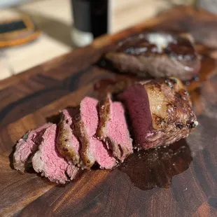 Sliced tri tip sirloin - cooked to 130 degrees. Melt in your mouth.