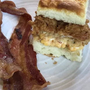 Hick-Fil-A biscuit and bacon